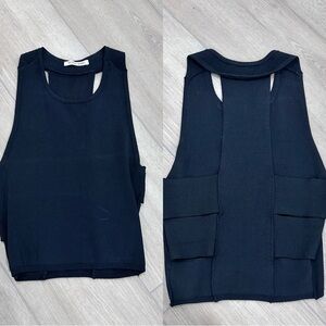 Ronny Kobo cut out slit back fitted sleeveless top black medium